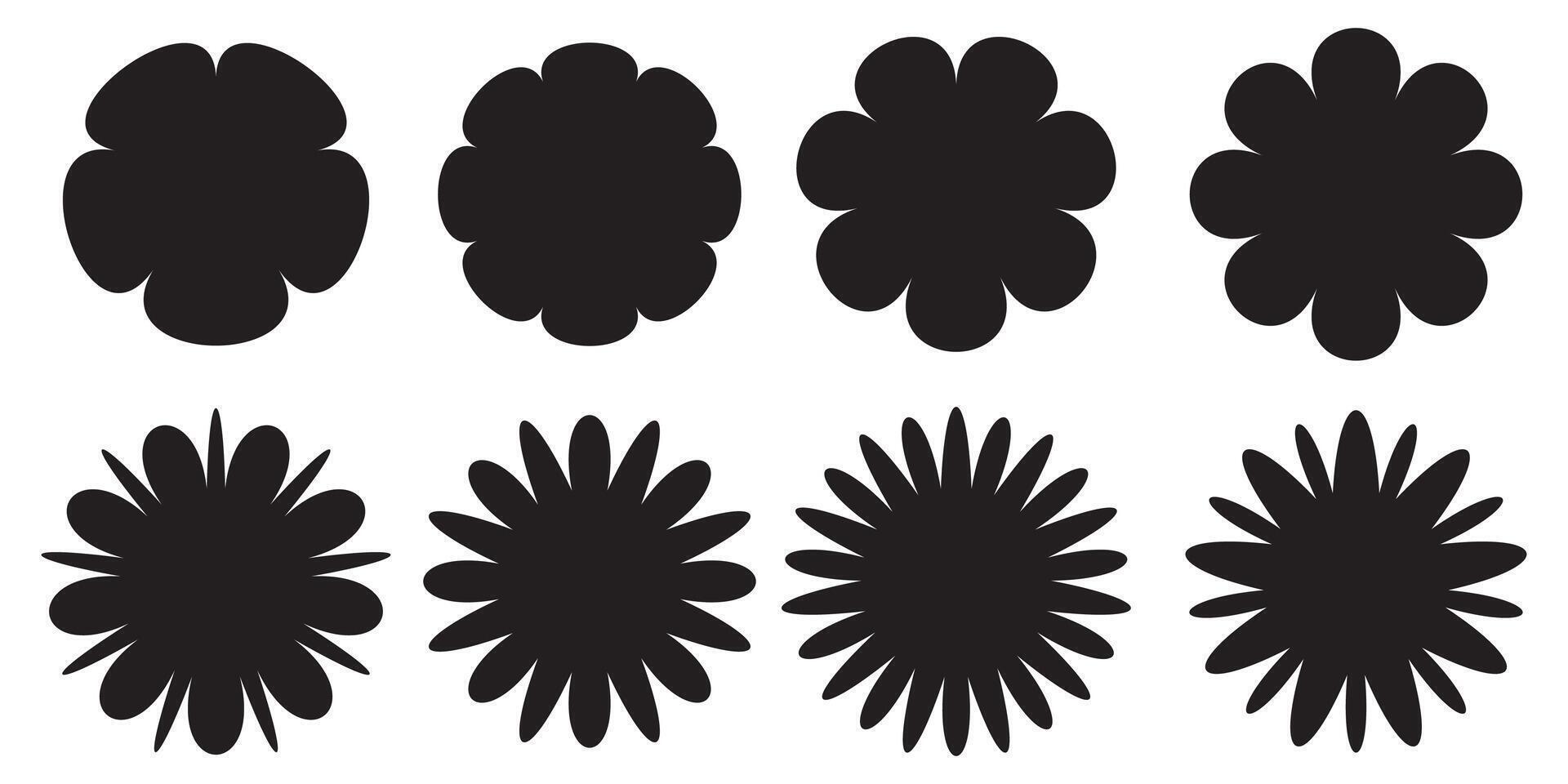 conjunto de resumen formas flores icono vector colocar. flor icono recopilación. vector flor aislado en blanco antecedentes