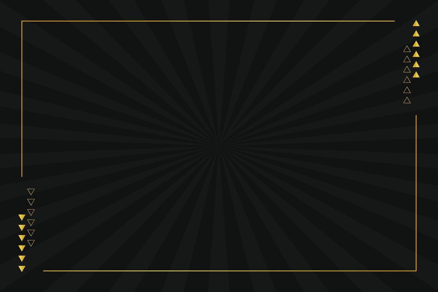 Black luxury background with golden border. Black texture background. Golden border, frame, vector background with copy space.