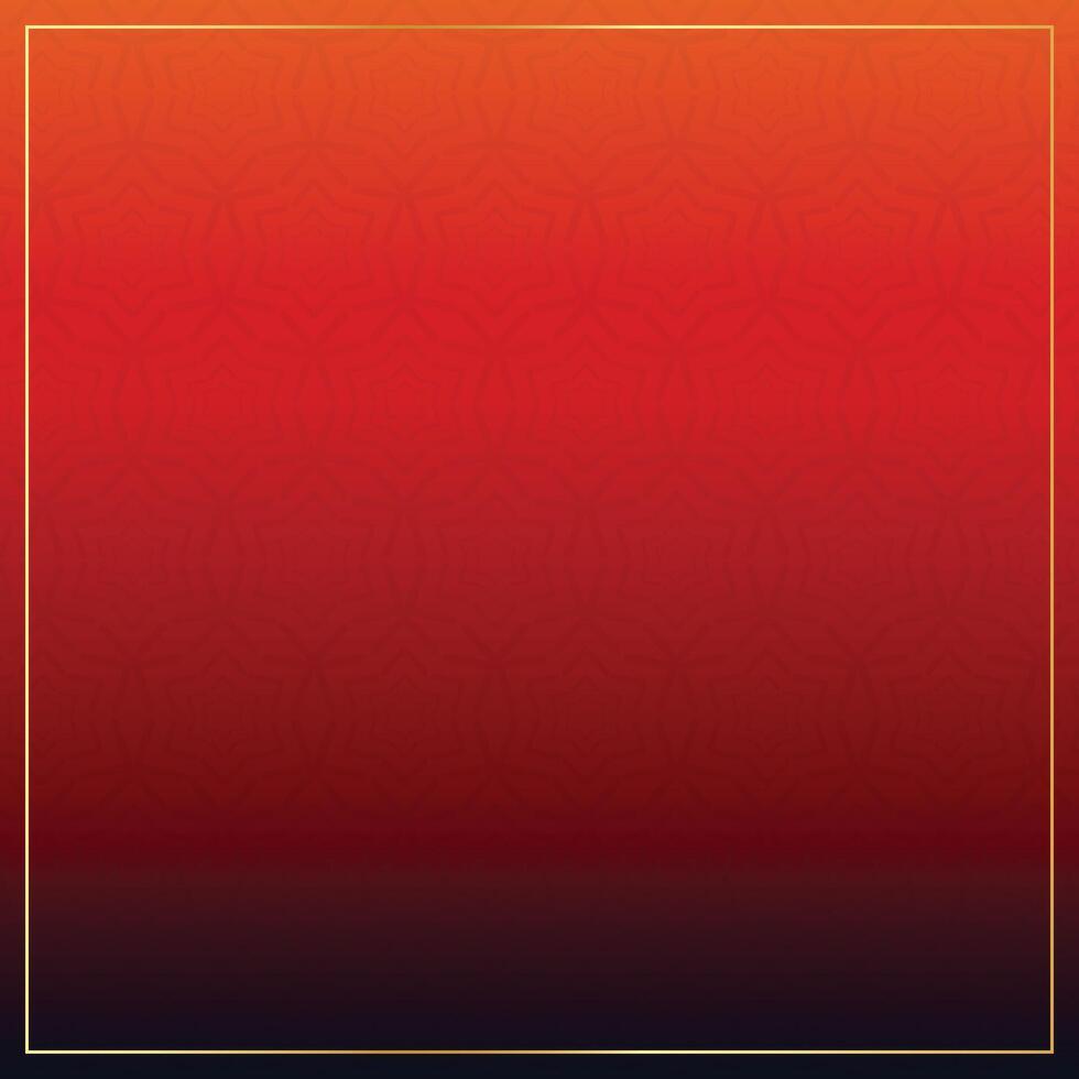 Red gradient background with gold frame. Empty space for text and design. vector