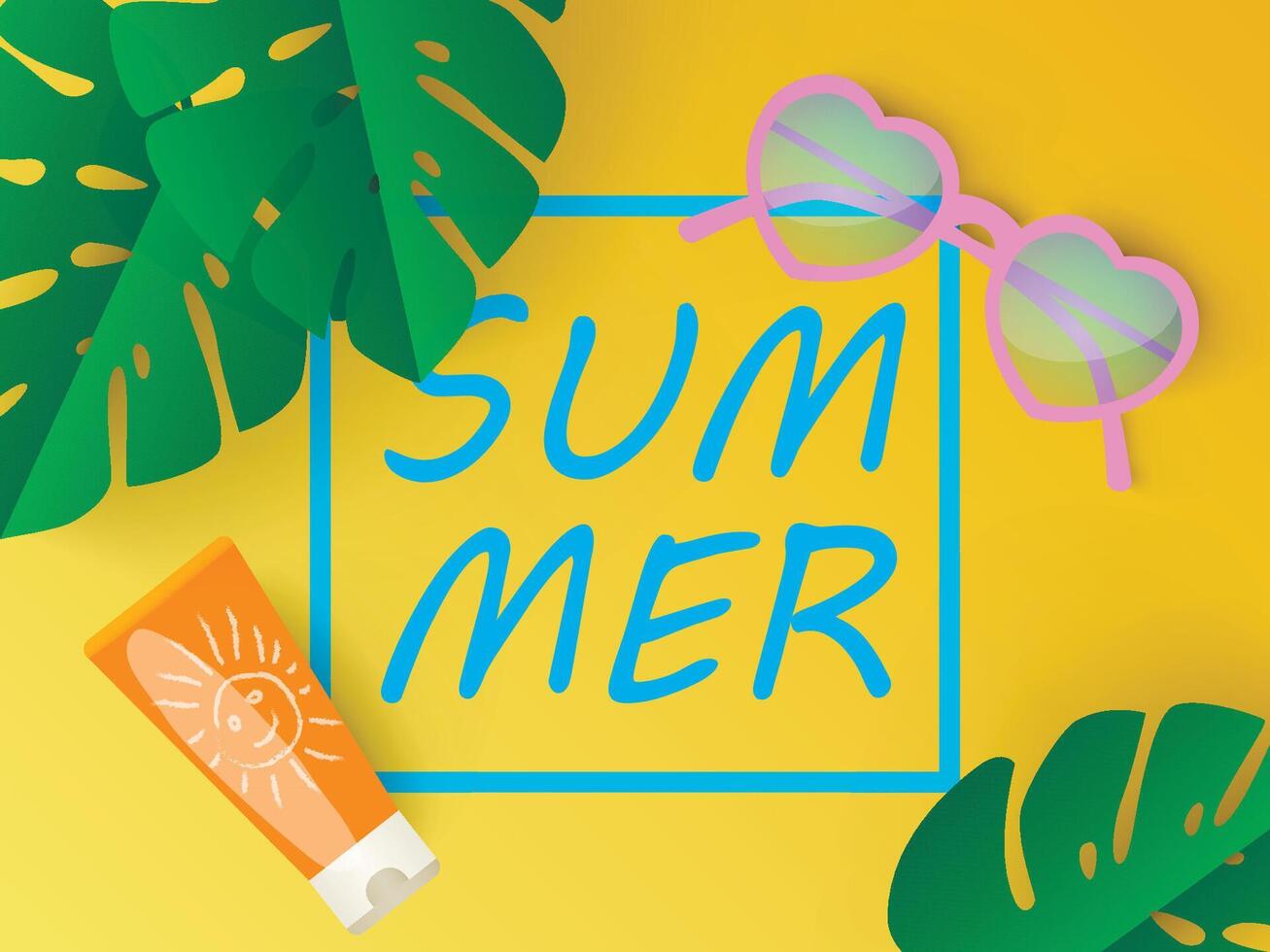 Bright tropical summer vector background