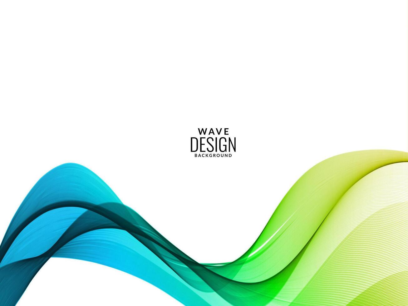 Abstract blue and green colo flowing stylish wave illustration pattern background vector