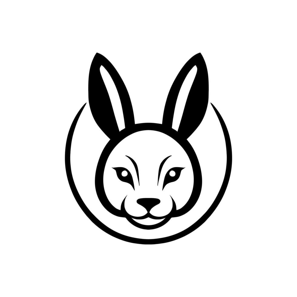 Rabbit head logo design vector template