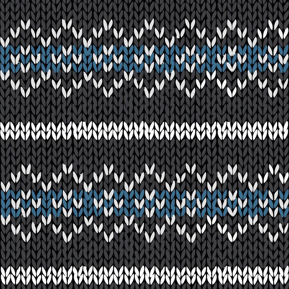 Fair isle style hand made vector knitted seamless pattern