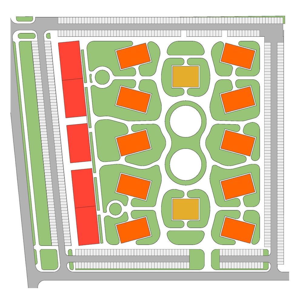 Vector blueprint of an architectural masterplan