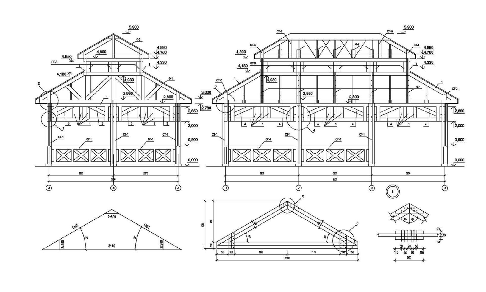 Detailed achitectural drawing of swimming pool enclosure. Vector, technical industrial vector