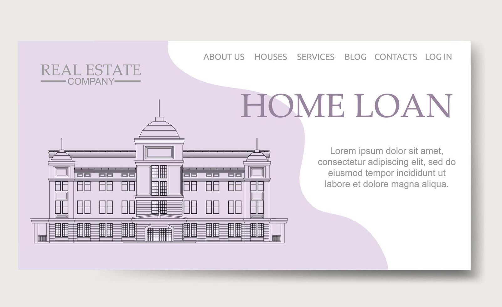 Home loan landing page vector template