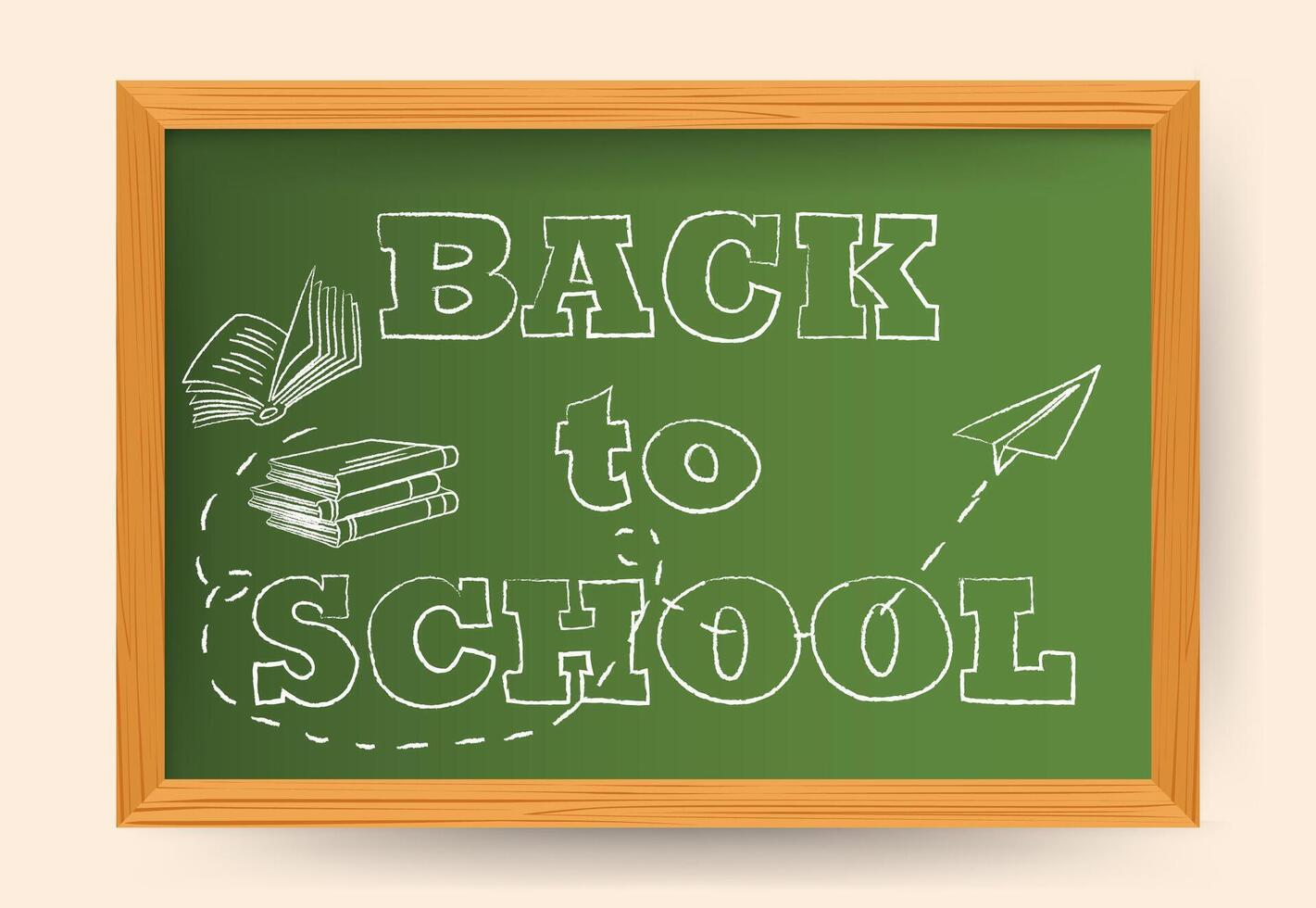 Back to school hand drawn lettering with school items and elements vector banner design.