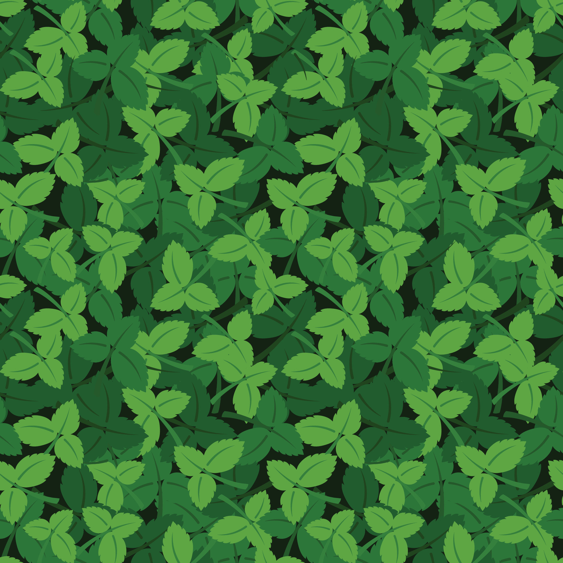 Strawberry leaves vector seamless dark pattern 41168193 Vector Art at