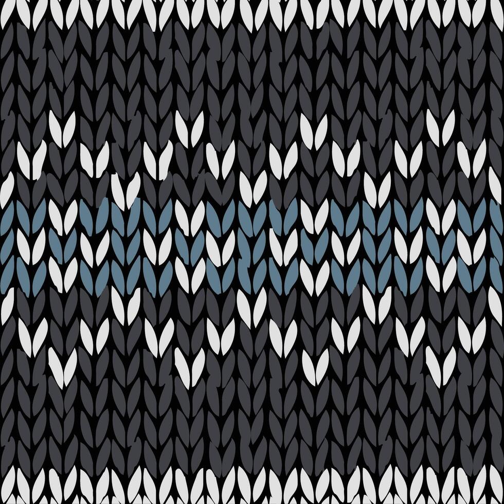 Fair isle style hand made knitted seamless pattern. Vector illustration