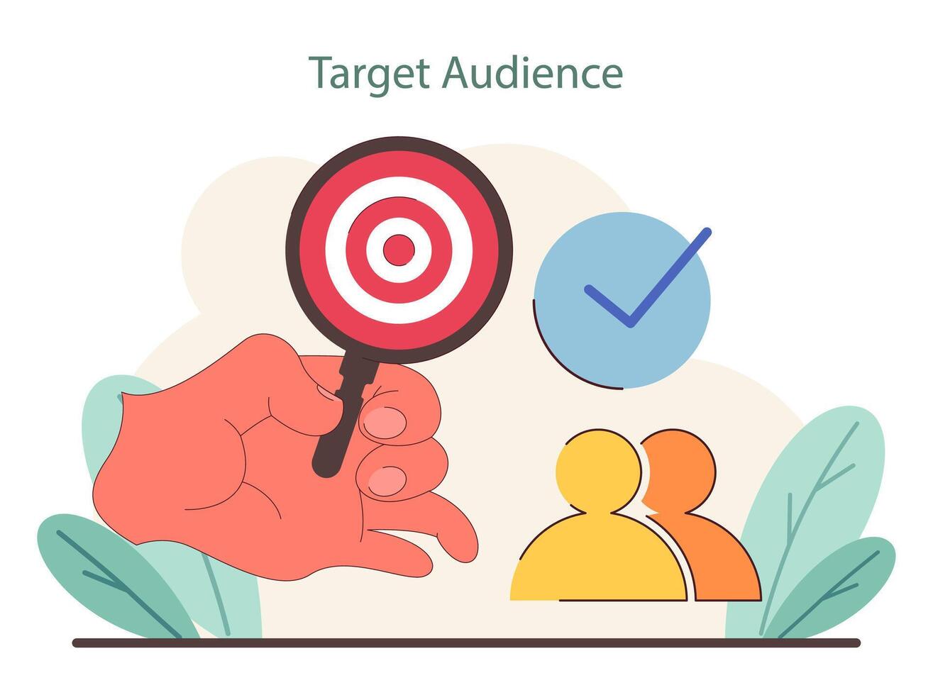 Target Audience concept. A focused approach to identifying vector