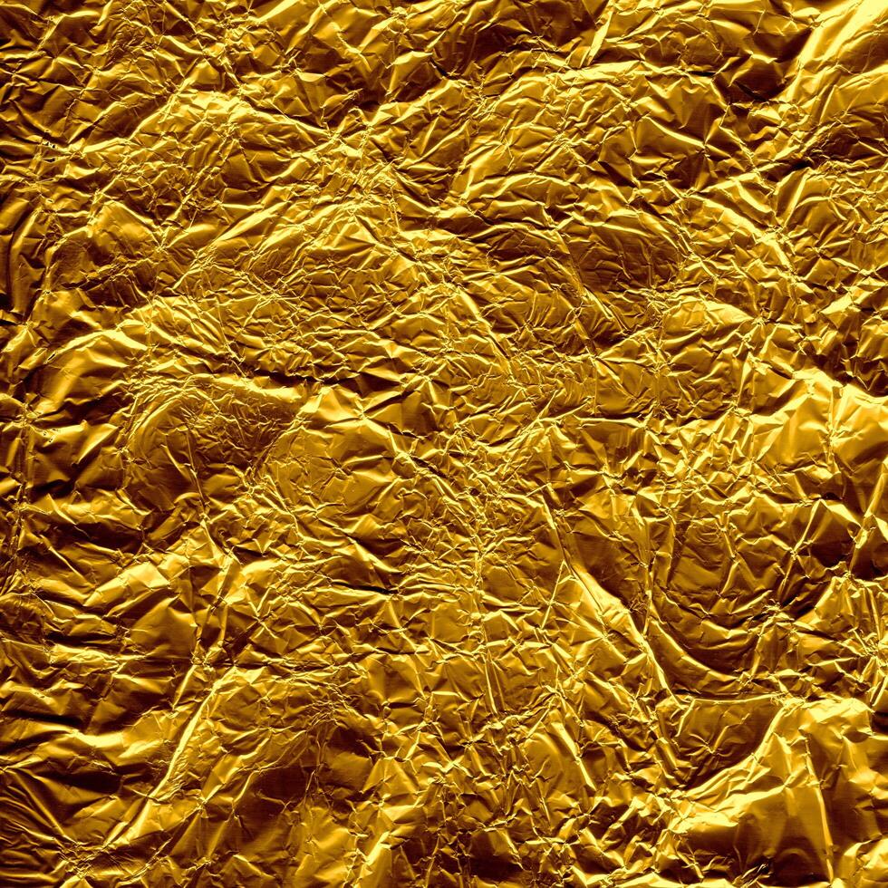 Crinkled Gold Paper Texture photo
