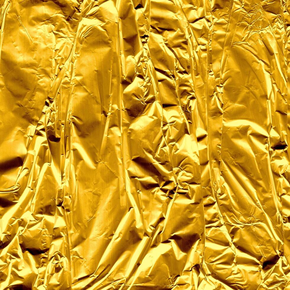 Crinkled Gold Paper Texture photo