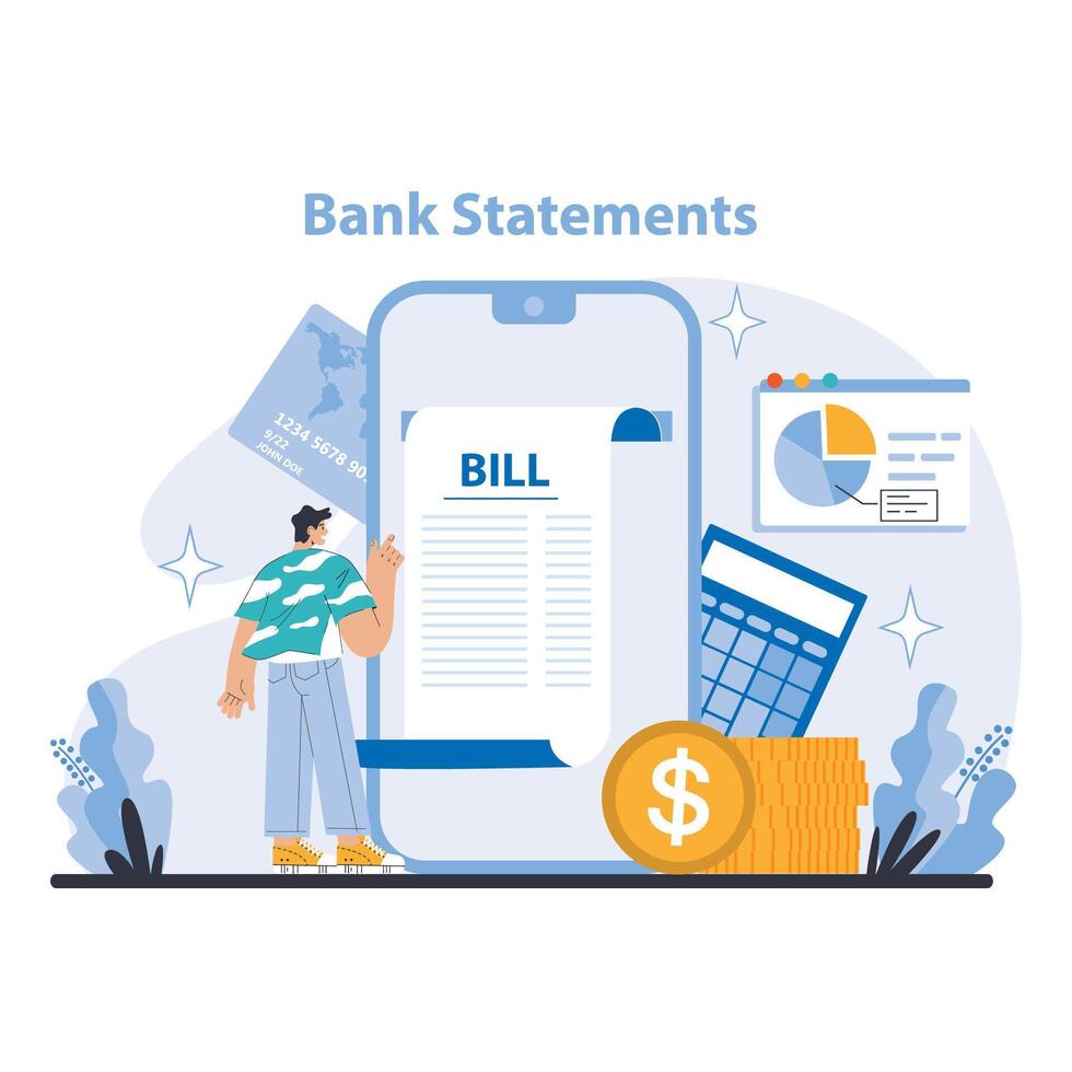 Bank services concept. Flat vector illustration.