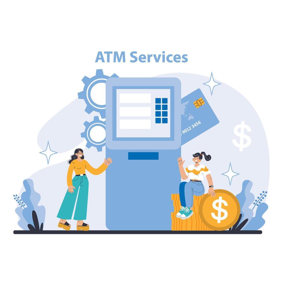 Bank services concept. Flat vector illustration.