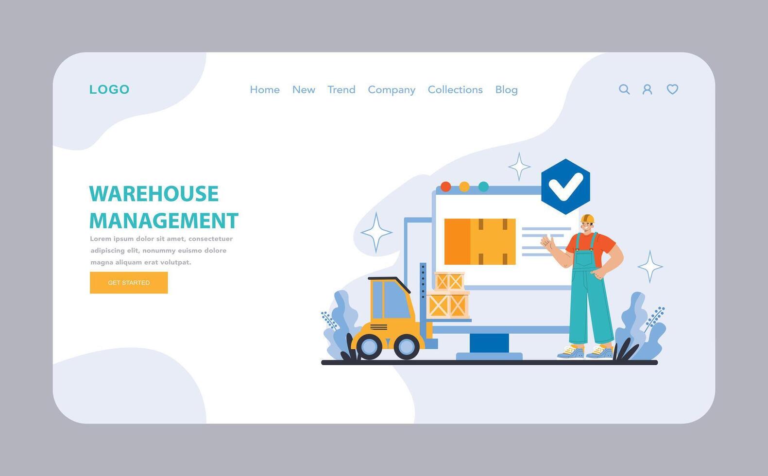 Logistics and Inventory Management concept. Flat vector illustration.