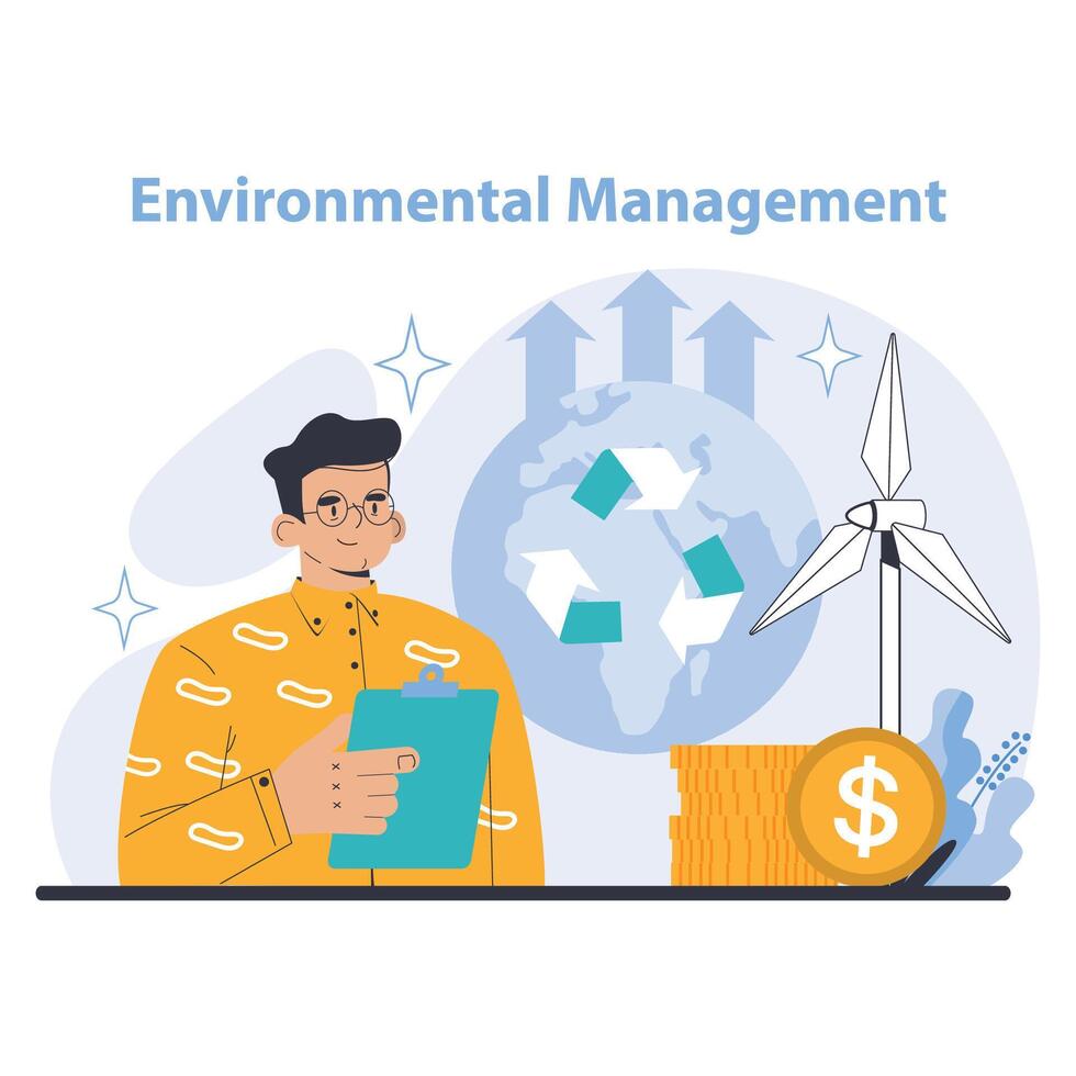 Operational processes and technologies concept. Flat vector illustration.