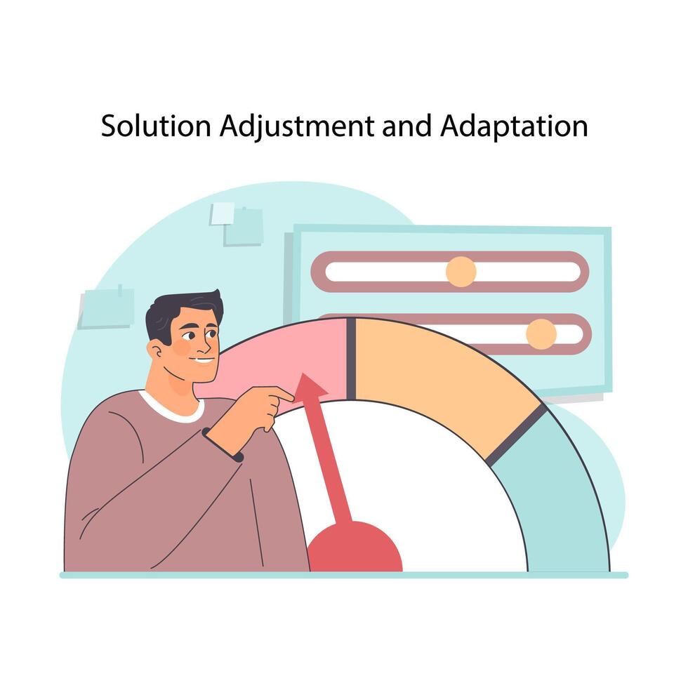 solución ajustamiento concepto. plano vector ilustración