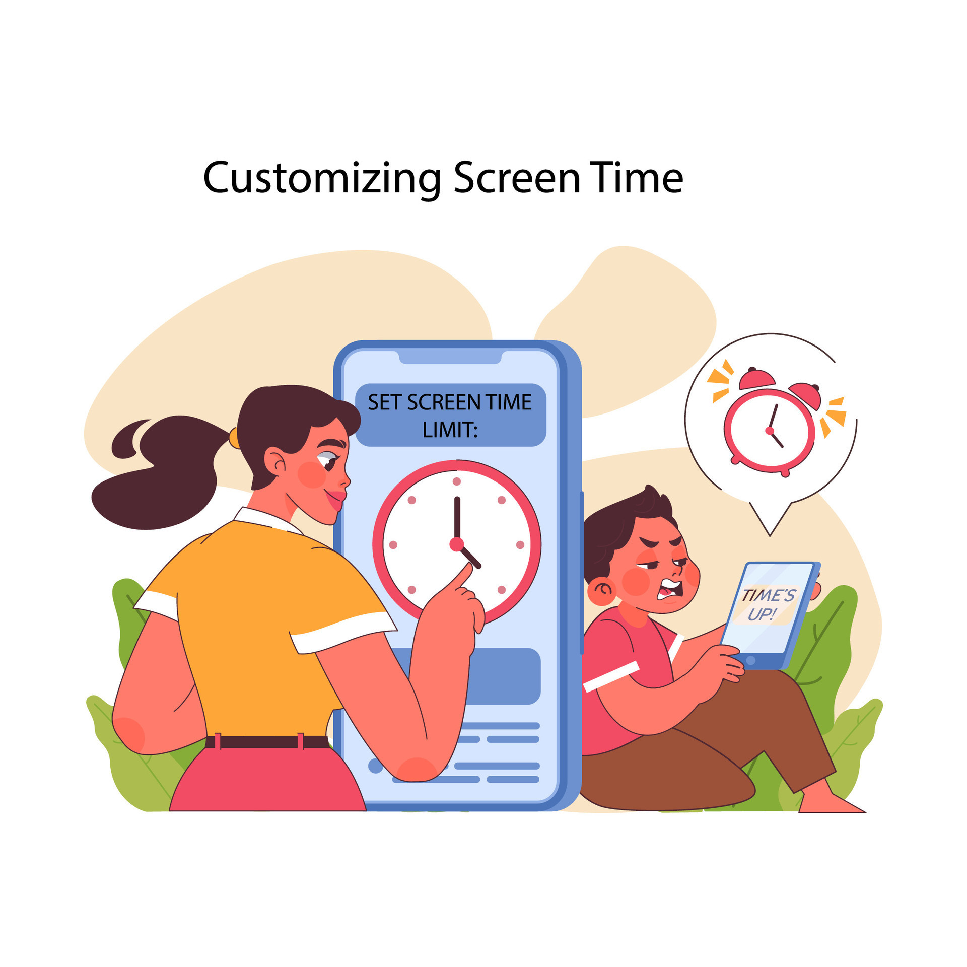 Customizing Screen Time Concept Flat Vector Illustration 41168936 customizing-screen-time-concept-flat-vector-illustration-41168936