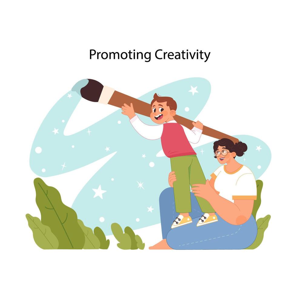 Creativity boost concept. Flat vector illustration