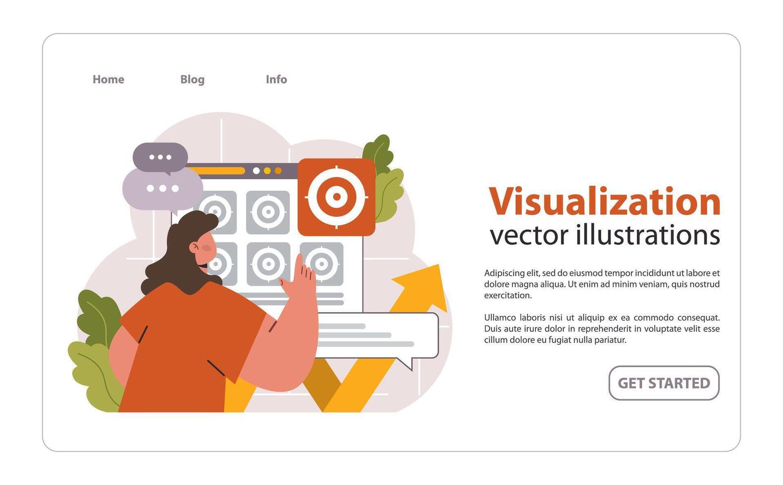 visualización concepto. plano vector ilustración