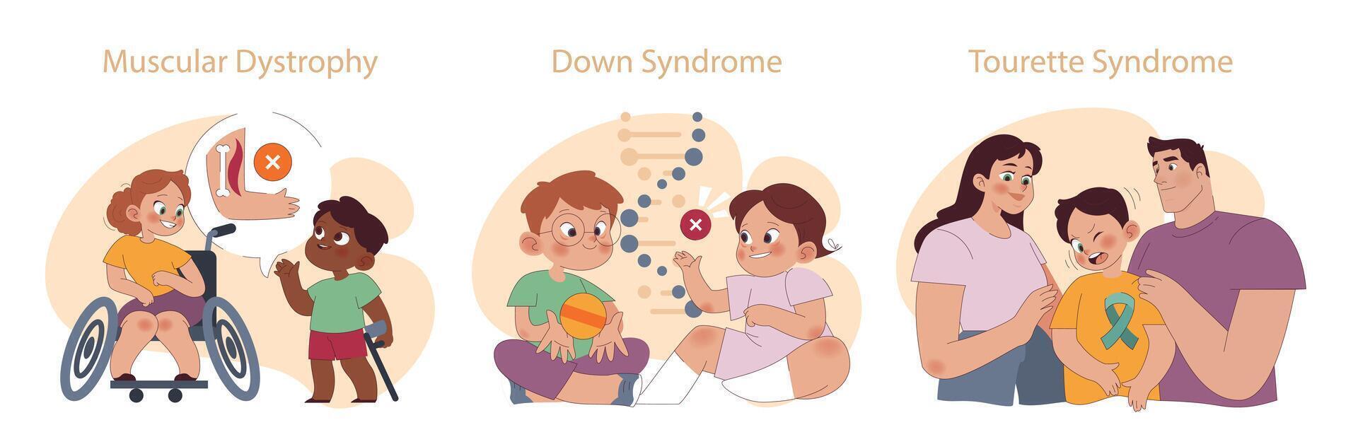 Kid Disability set. vector