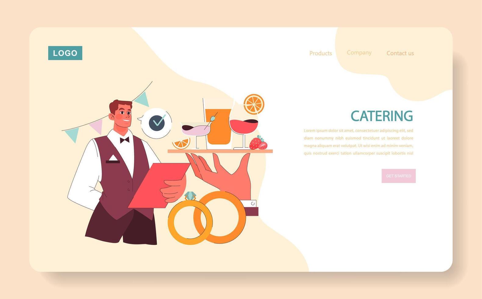 Catering concept. Flat vector illustration.