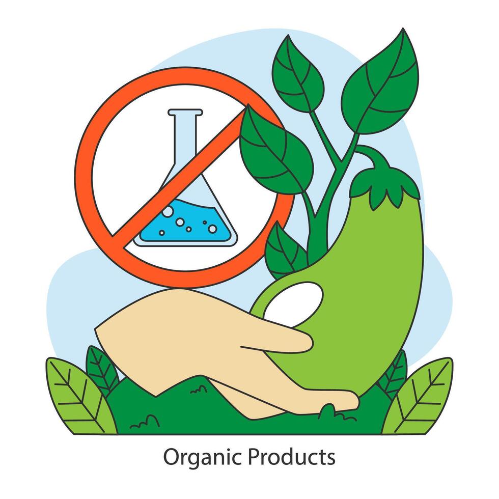 Organic Products concept.Flat vector illustration.