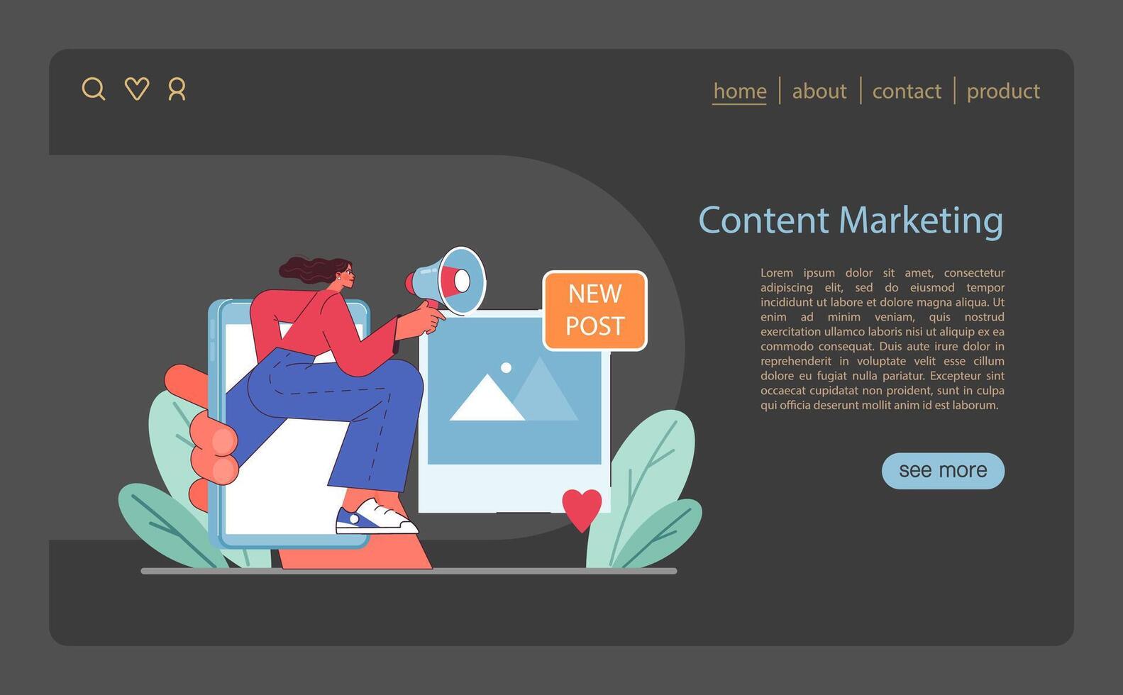 Content Marketing strategy. vector