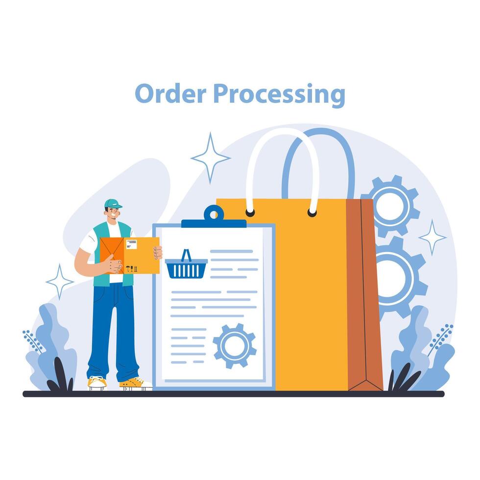 Logistics and Inventory Management concept. Flat vector illustration.