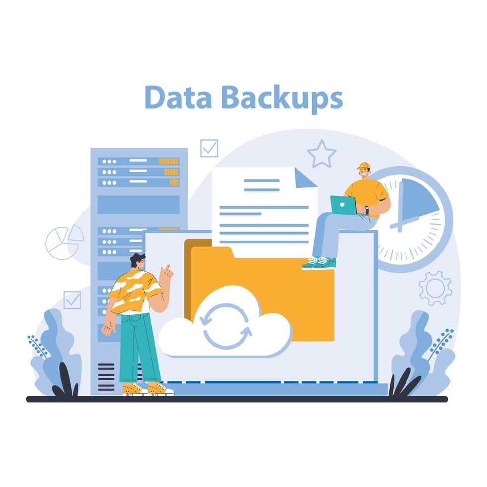 Data storage concept. Flat vector illustration.