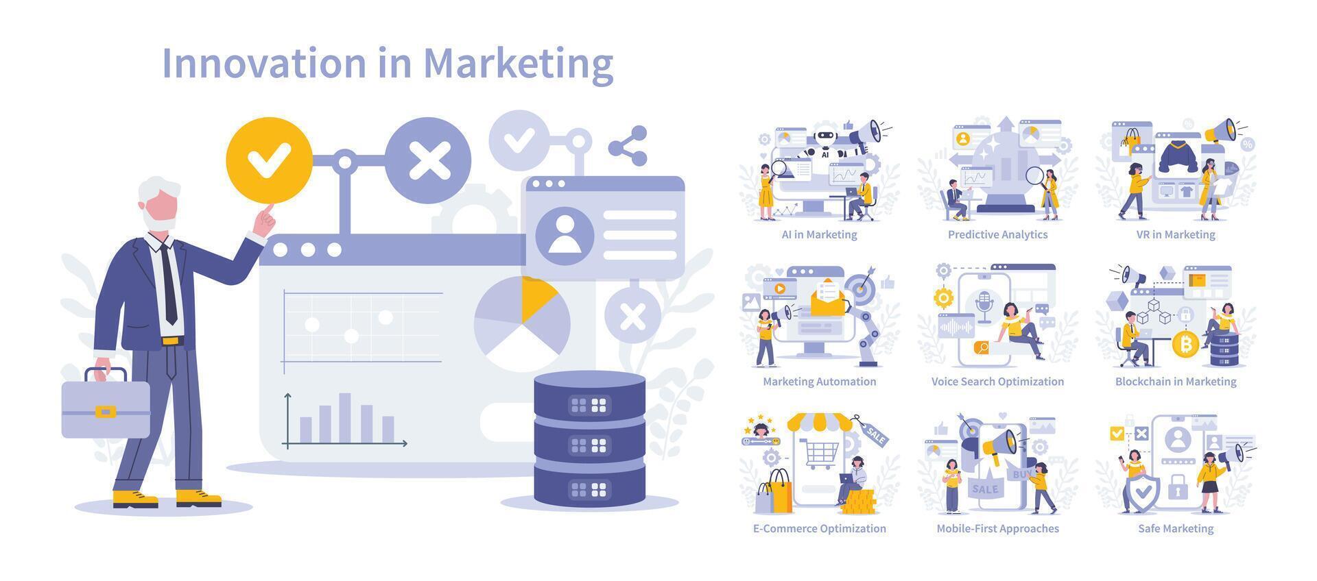 Innovation in marketing concept. Vector illustration