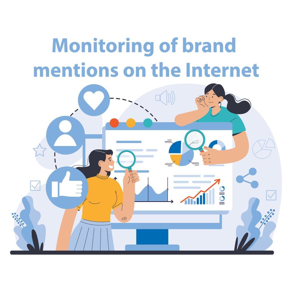 Reputation management. Building relationship with targeted audience. vector