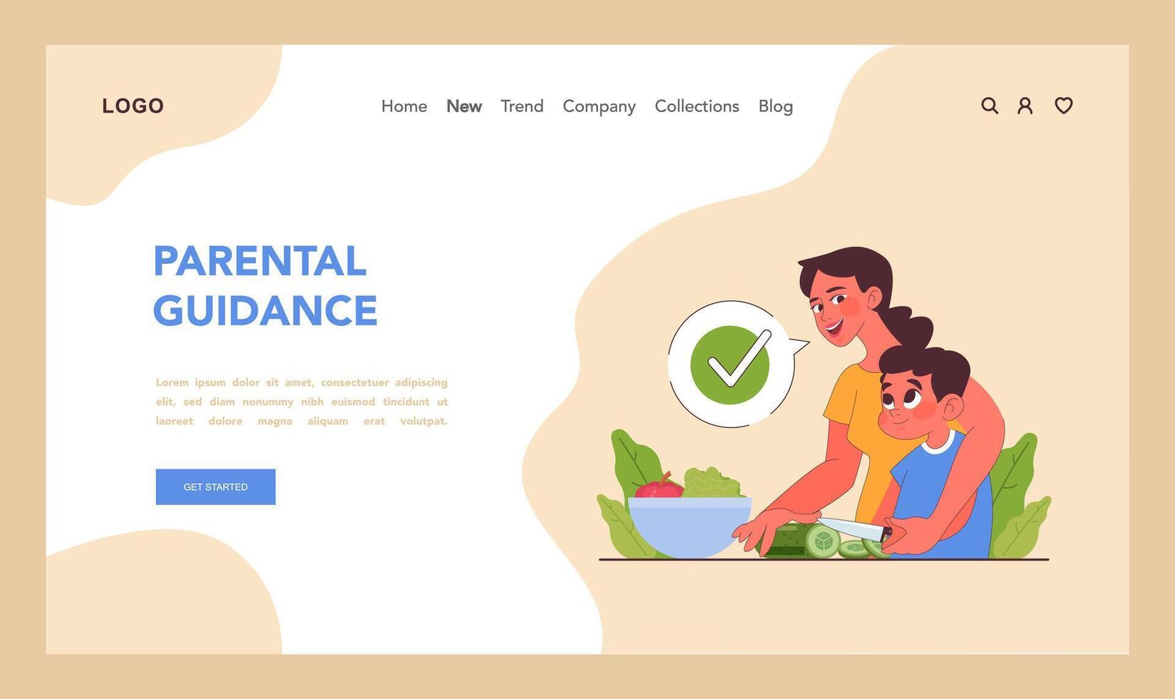 Child doing household chores web banner or landing page. Formation vector