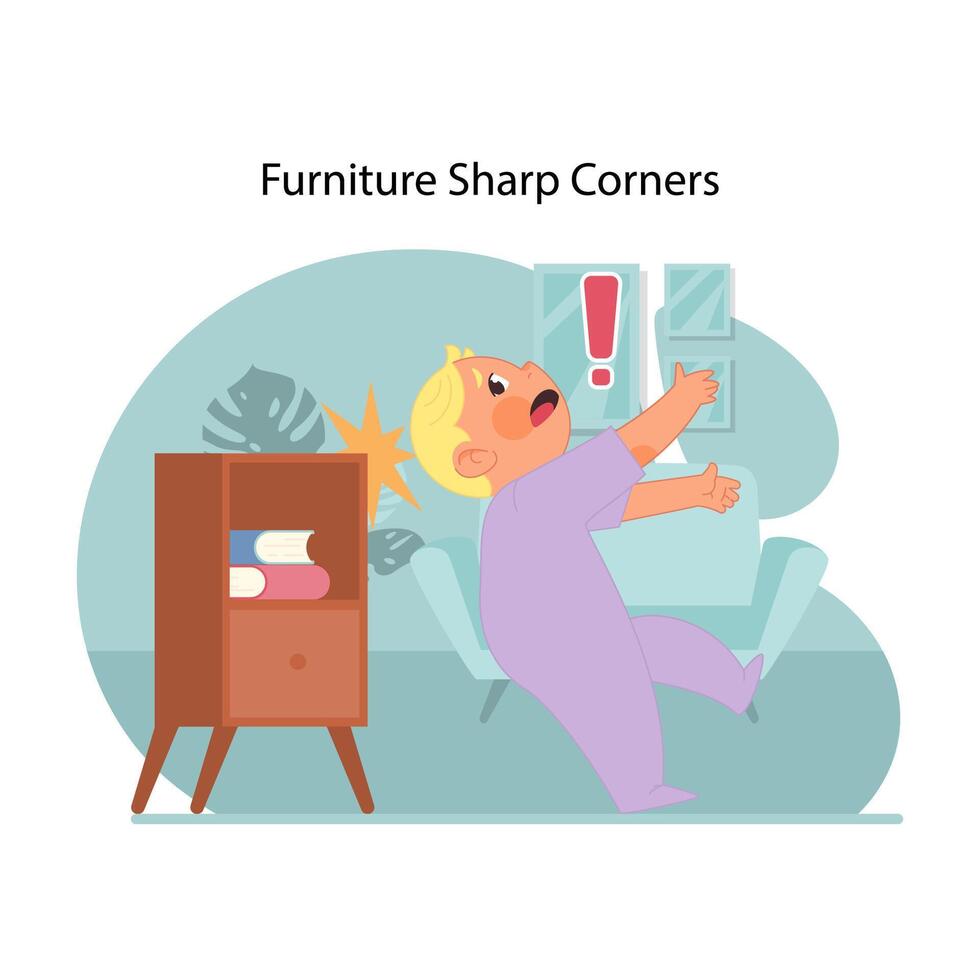 Furniture sharp corners. Flat vector illustration