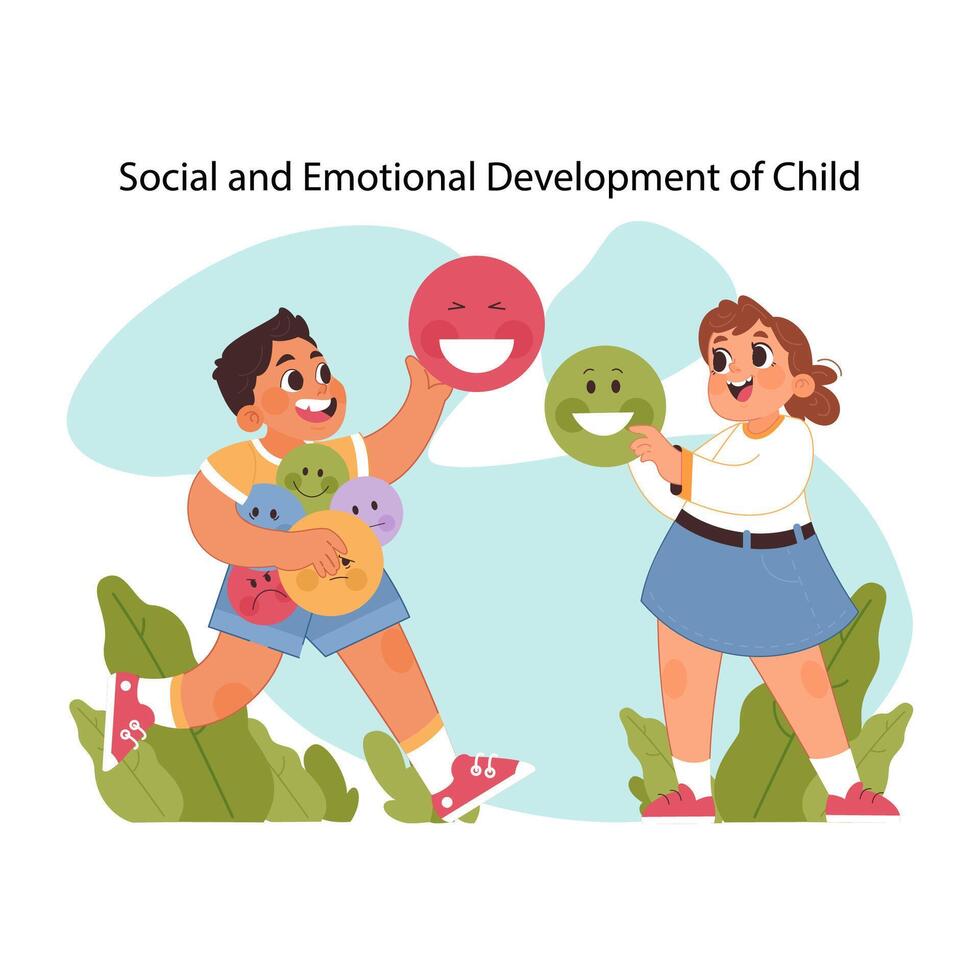 Emotional growth concept. Flat vector illustration