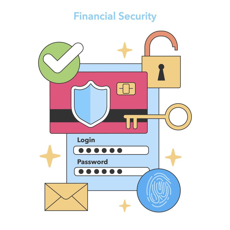 Financial Security concept. Flat vector illustration.