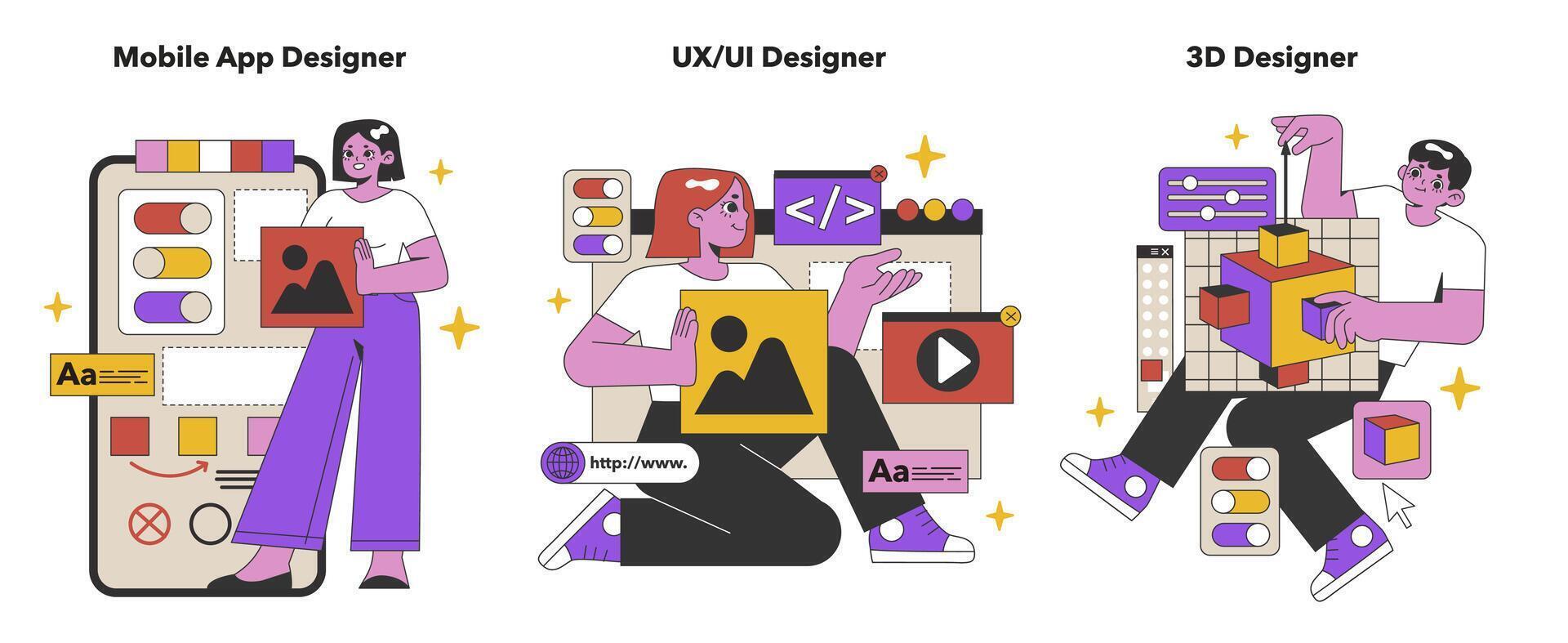 Innovative Design Spectrum set. Flat vector illustration.