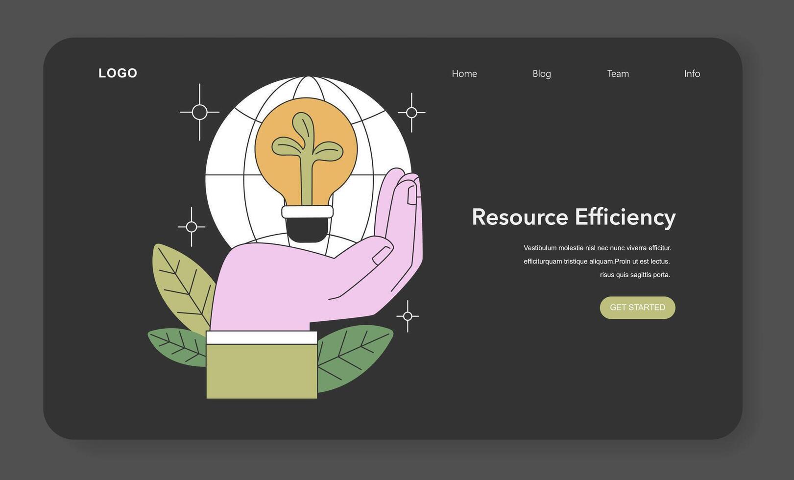 Resource Efficiency graphic. Flat vector illustration.
