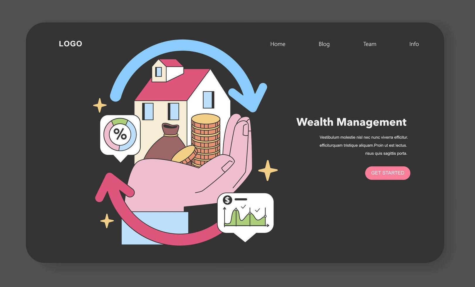 Wealth Management concept. Flat vector illustration