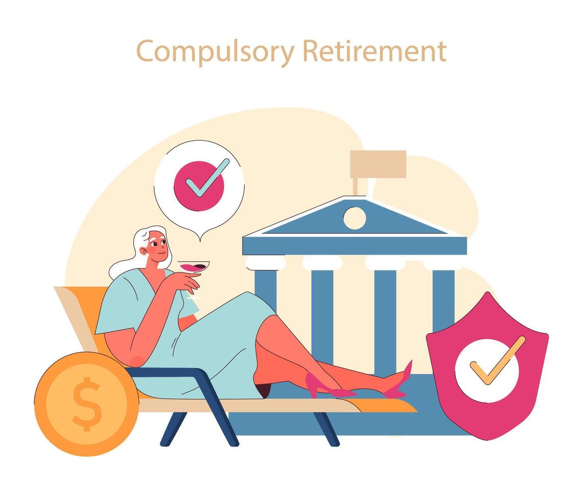 Compulsory Retirement concept. vector