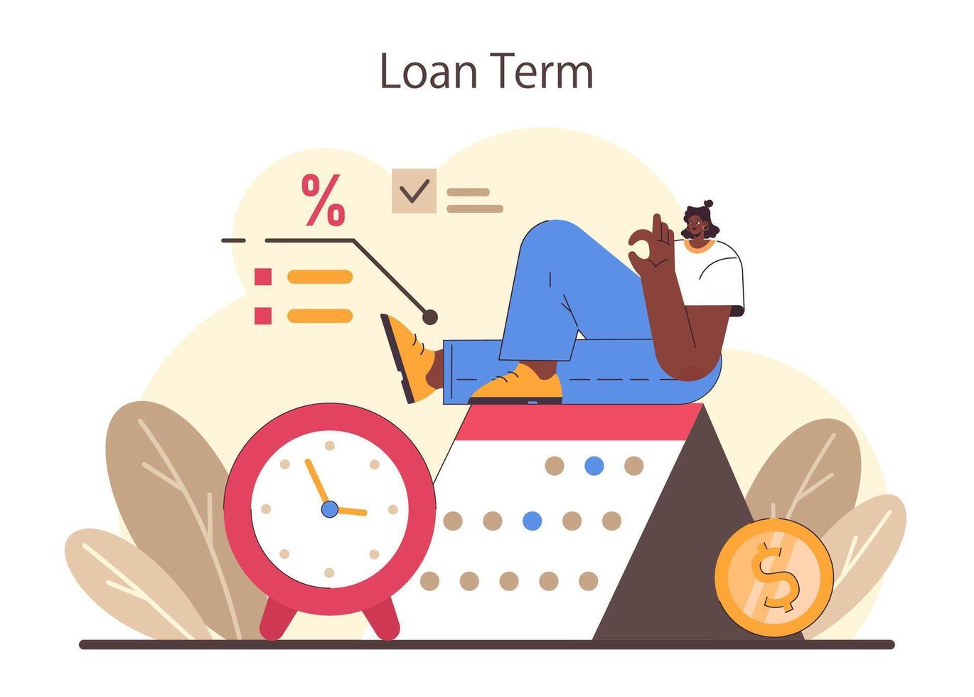 Refinance process. Loan rate reduction to lender agreements. vector