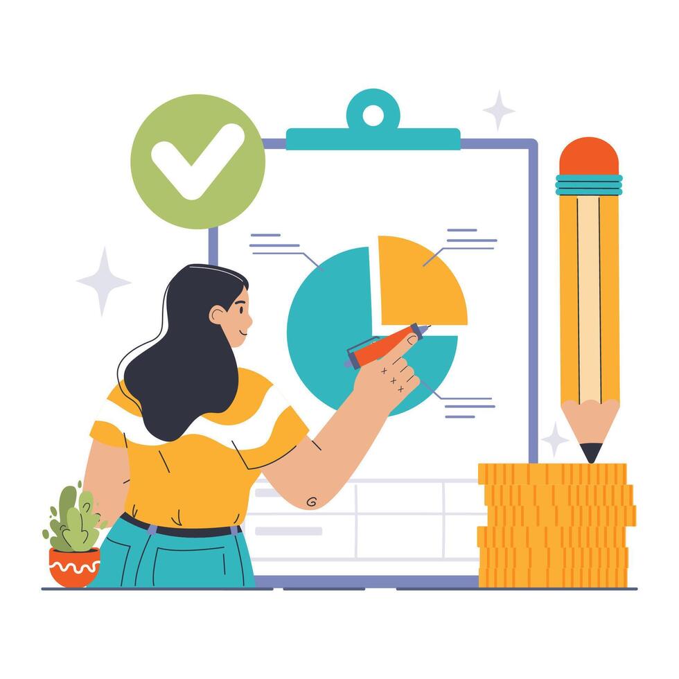 Audit Report concept. Flat vector illustration