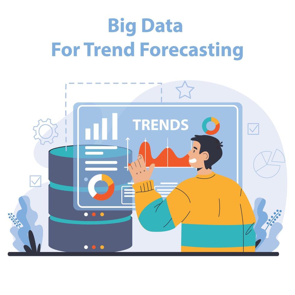 tendencia mirando. especialista rastreo nuevo negocio tendencias previsión vector