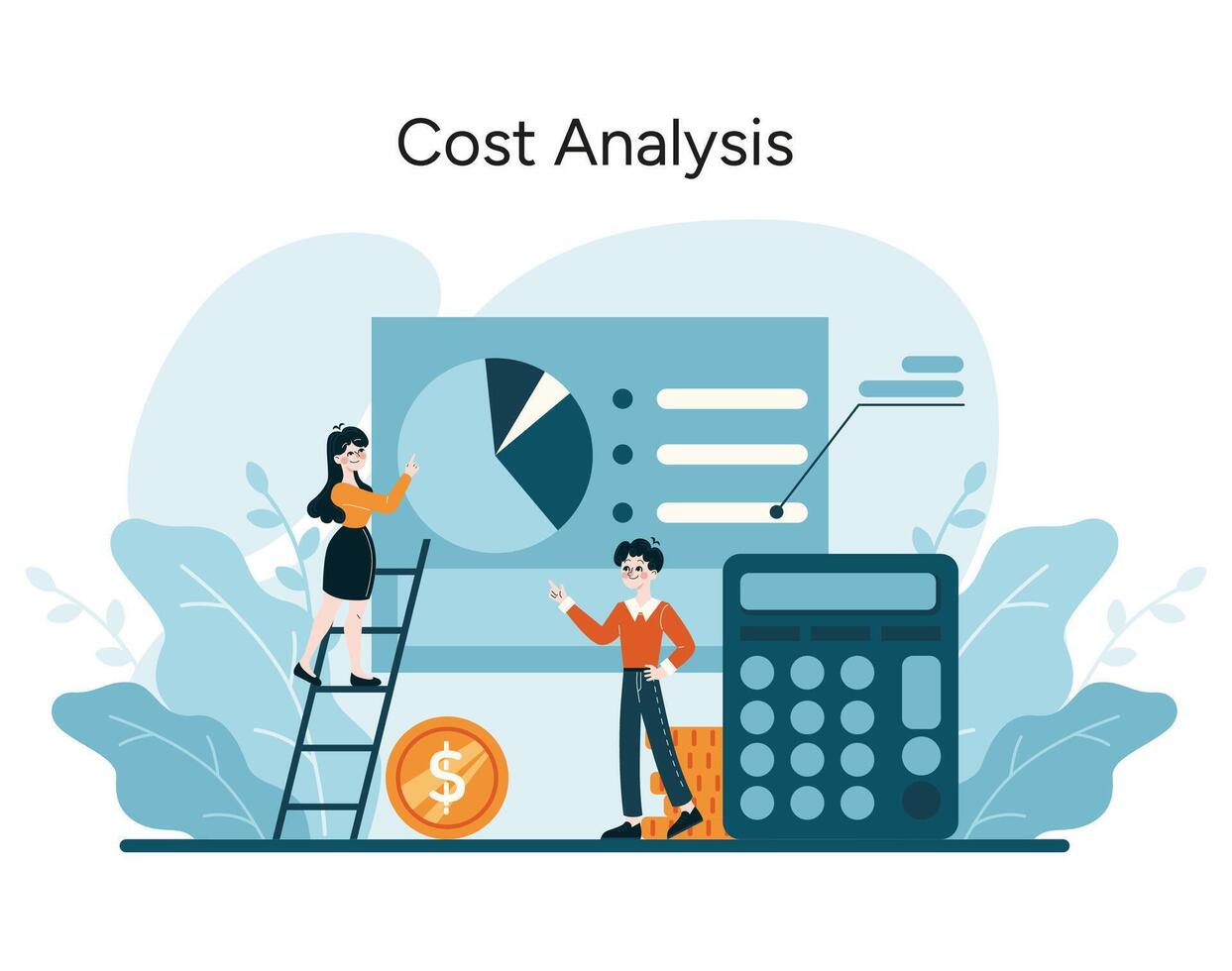 Detailed expense breakdown and financial evaluation for organizational efficiency vector