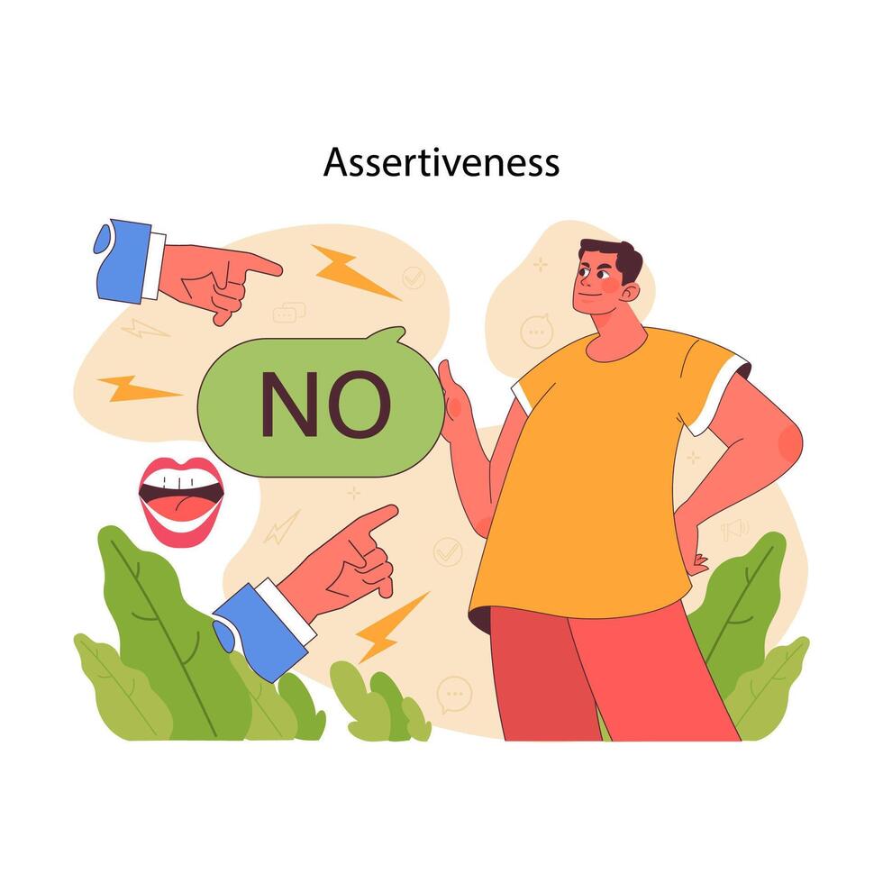Assertiveness concept. Flat vector illustration