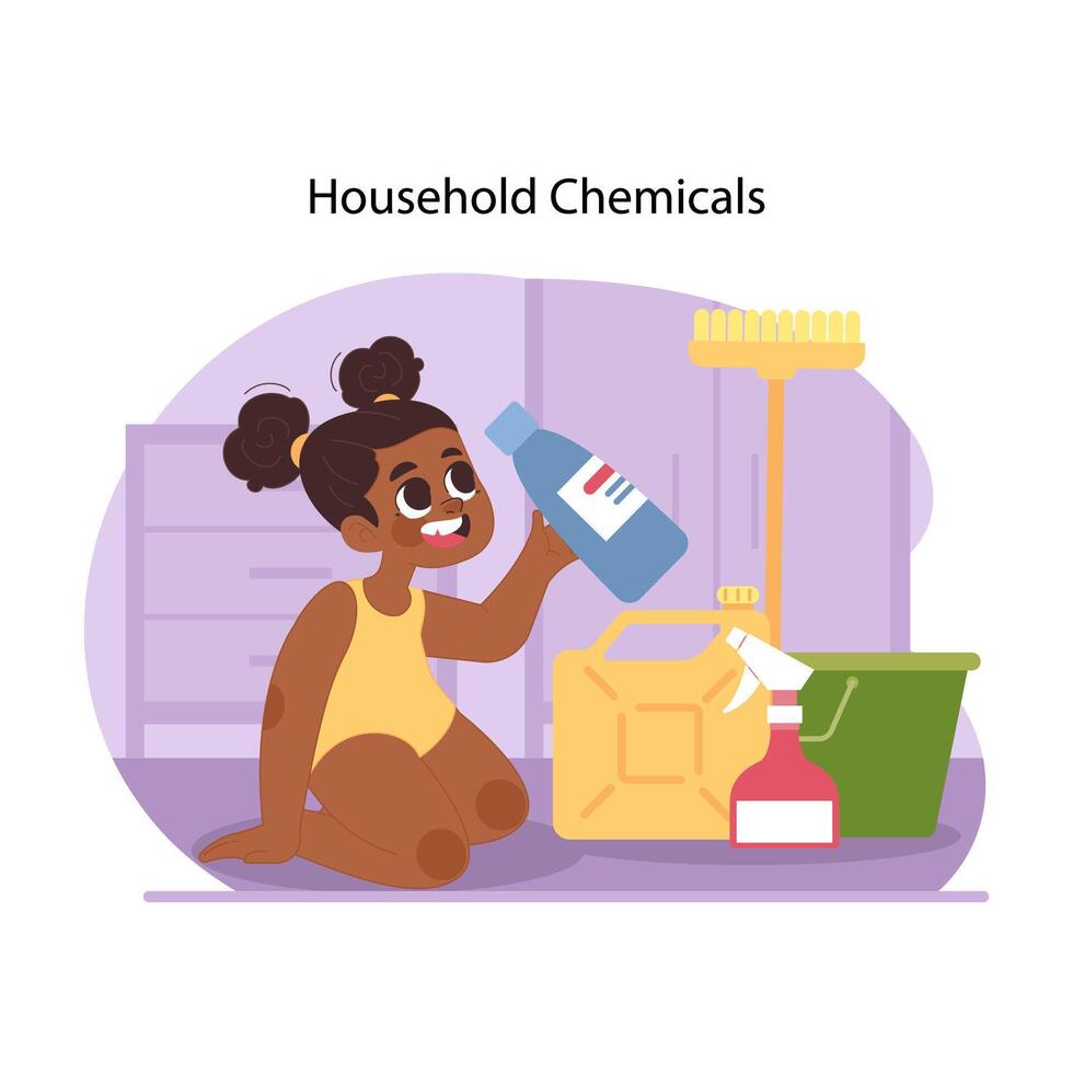 Household chemicals. Flat vector illustration