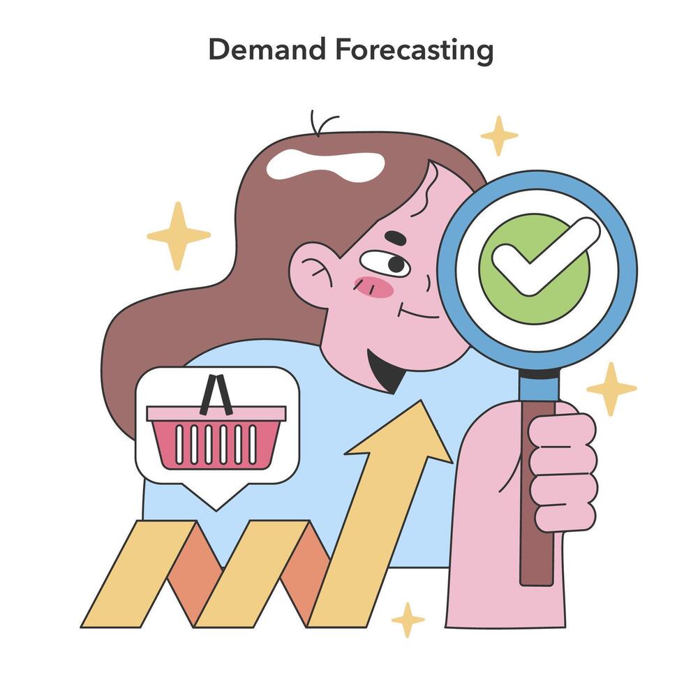 Demand Forecasting concept. Flat vector illustration.