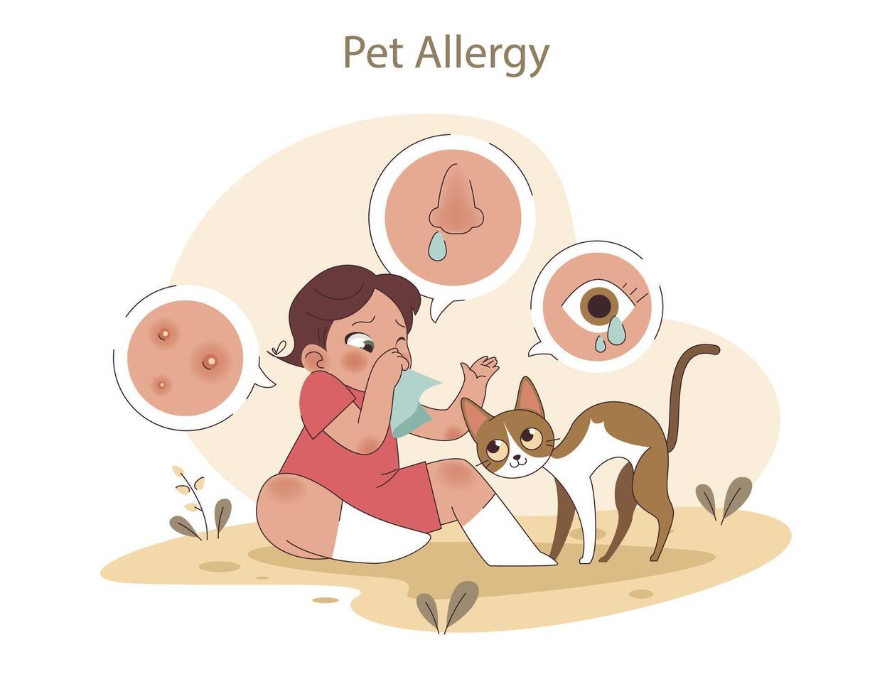 Pet allergy concept vector