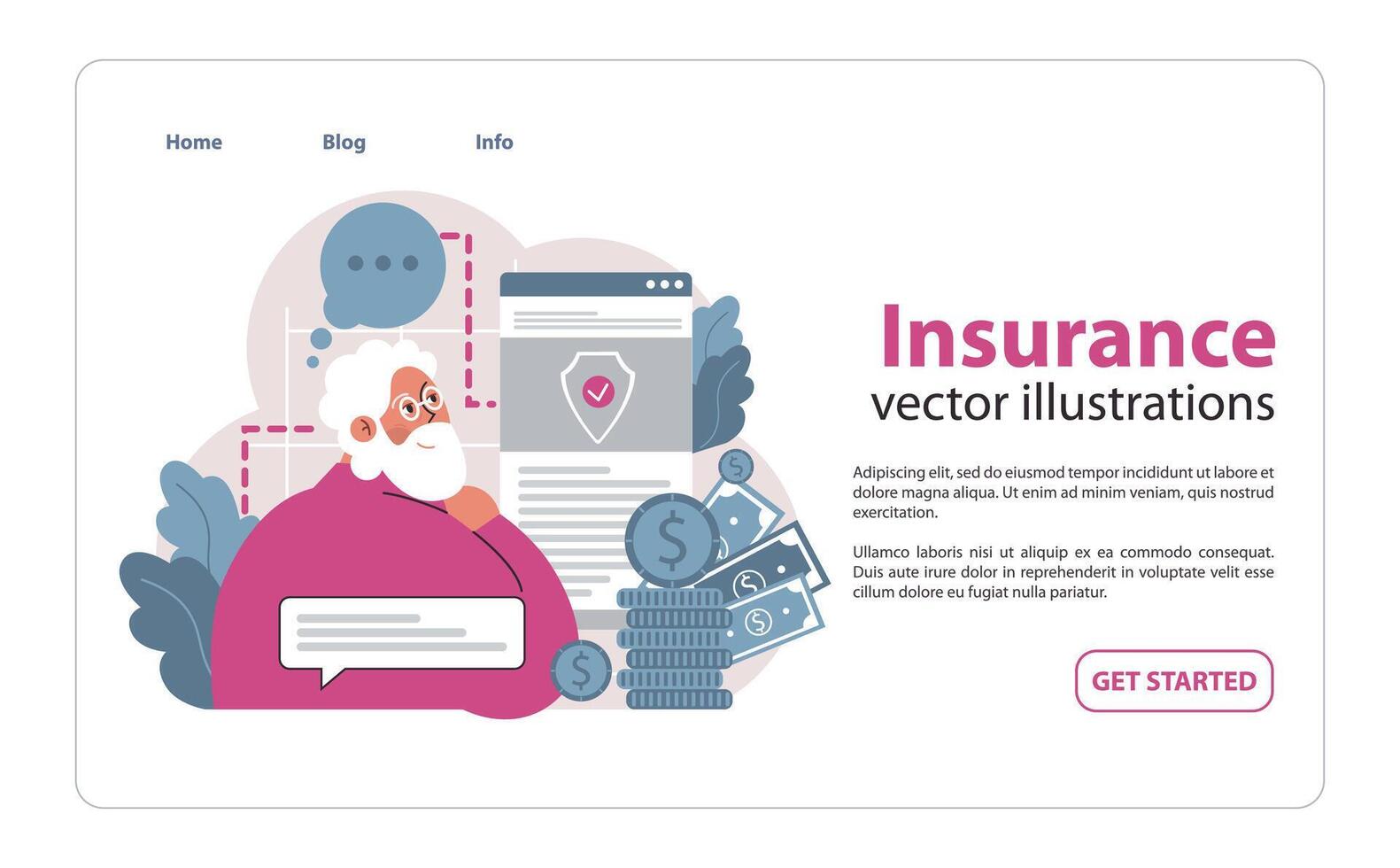 Financial independence, FIRE web banner or landing page. Money vector