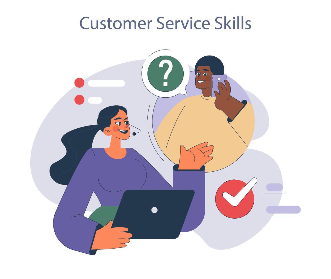 Customer Service Skills. vector